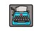 Retro Hand Drawn Vintage Typewriter With Blank Paper Multi-Color Embroidered Iron-On or Hook & Loop Patch Applique